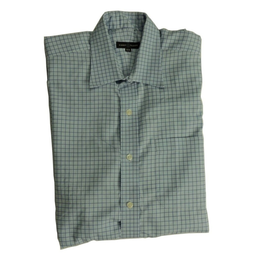 Robert Talbott Men Button Up Shirt Blue Stripe Sz 16 -34